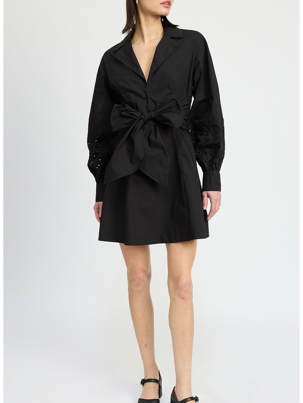 NWT Benedetta Cotton Tie-Waist Shirtdress